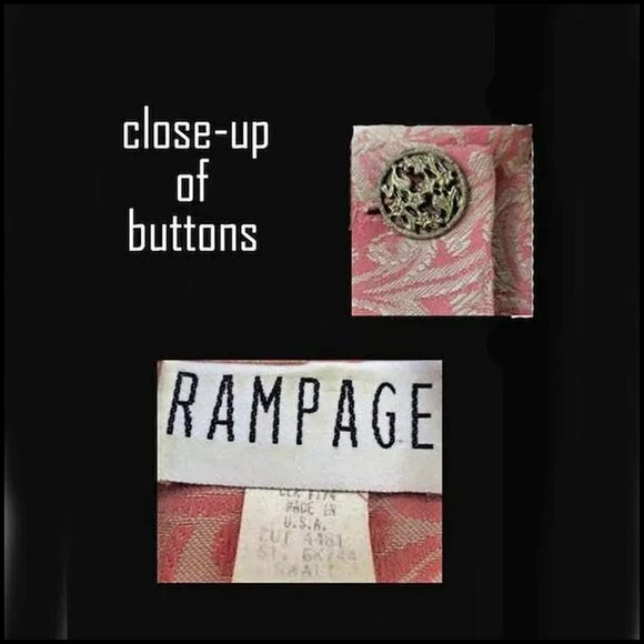 Vintage Spring Blazer Curvy Tapered Long Tailored Damask - 80s - Picture 3 of 10